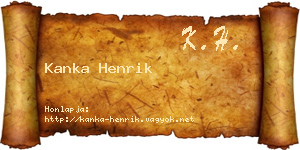 Kanka Henrik névjegykártya